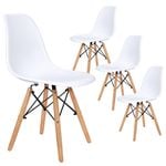 ALFORDSON Dining Chairs Retro Steel Solid Wood White Set of 4