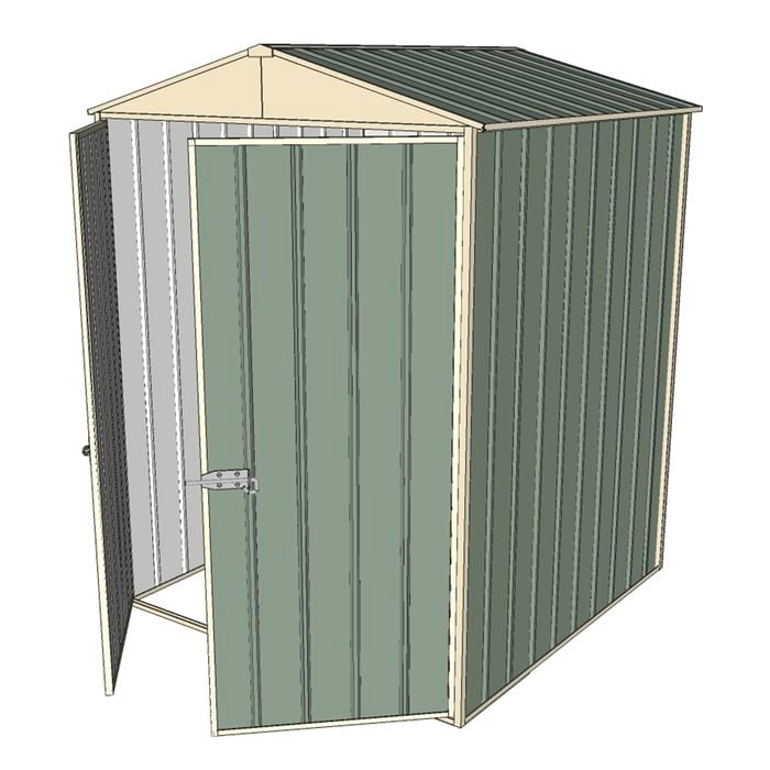 Build-a-Shed 1.5 x 1.5 x 2.3m Double Hinged Door Gable Shed - Green