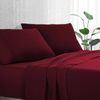 Luxton Pure Soft Plain Color 1000TC Bed Sheet Set (Burgundy Red, Queen)