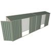 Build-a-Shed 0.8 x 6 x 2m Single Hinged Door Skillion Shed with Dual Double Sliding Side Doors - Green