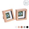 Nicola Spring Shadow Box Frames - 4 X 4" With 2 X 2" Mount - Light Wood - Pack Of 2