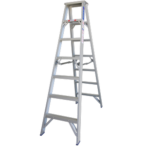 Indalex 2.1m 180KG Pro Series Industrial Aluminium Double Sided Step Ladder