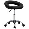 vidaXL Rolling Work Chair Adjustable Desk Chair Swivel Chair Black Faux Leather