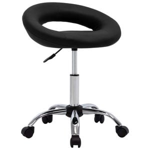 vidaXL Rolling Work Chair Adjustable Desk Chair Swivel Chair Black Faux Leather