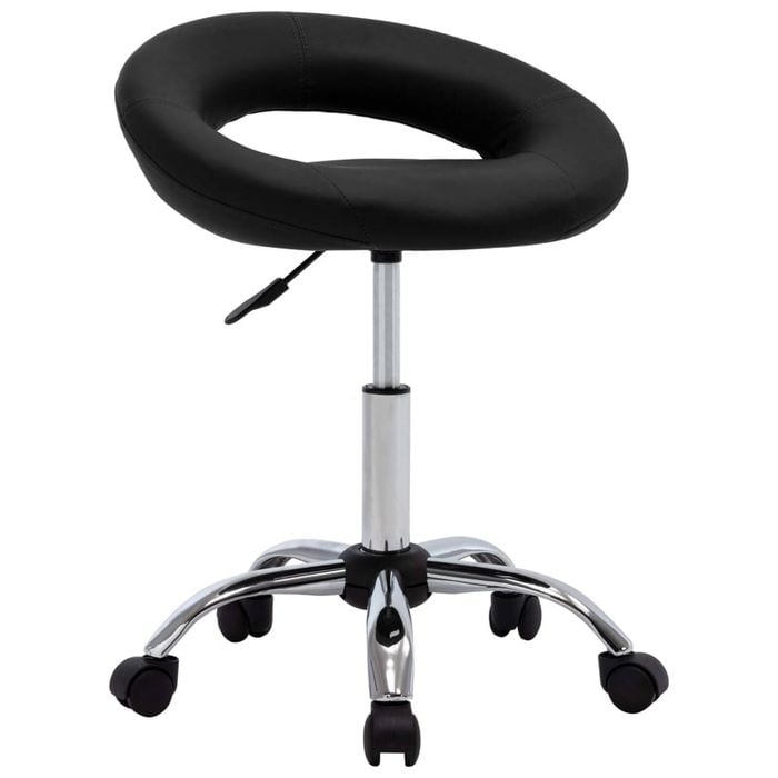vidaXL Rolling Work Chair Adjustable Desk Chair Swivel Chair Black Faux Leather