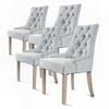 La Bella Set of 4 Grey Amour French Provincial Dining Chair