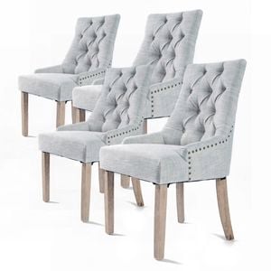 La Bella Set of 4 Grey Amour French Provincial Dining Chair