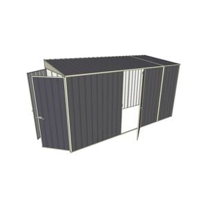 Build-a-Shed 1.5 x 3.7 x 2m Single Hinged Side Door Skillion Shed - Grey