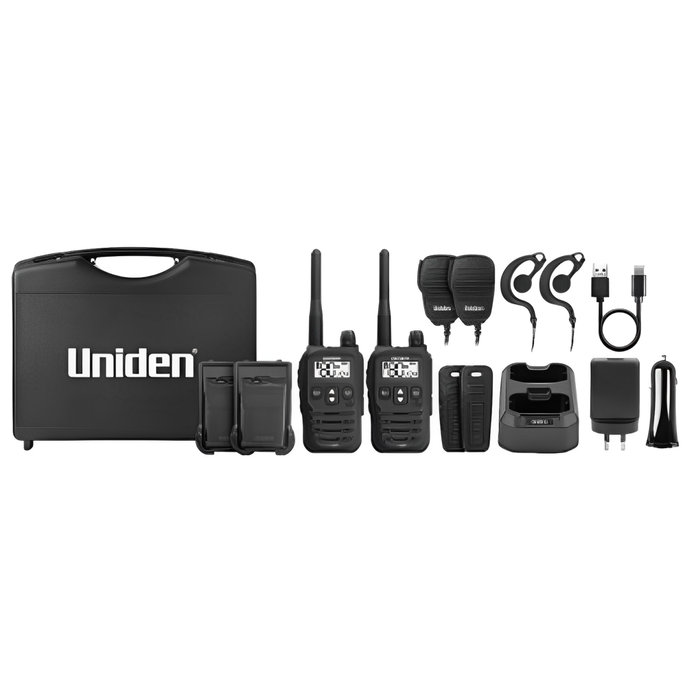 Uniden Uh825-2tp 2 Watt Uhf Handheld 2-way Radio Tradies Pack