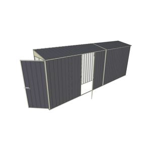Build-a-Shed 0.8 x 5.2 x 2m Single Hinged Door Skillion Shed with Single Hinged Side Door - Grey
