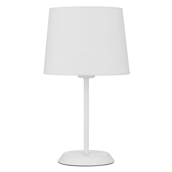 Telbix Jaxon Contemporary Table Desk Lamp Light Metal Fabric White