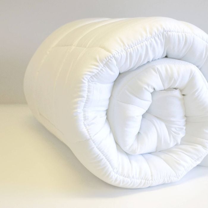 Ardor Microfibre Queen Bed Quilt Roll Packed White