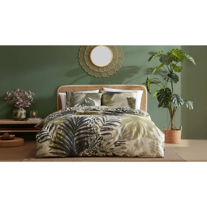 Ardor Meridith 250tc Cotton Sateen Comfort Quilt Cover Set King Bed Khaki