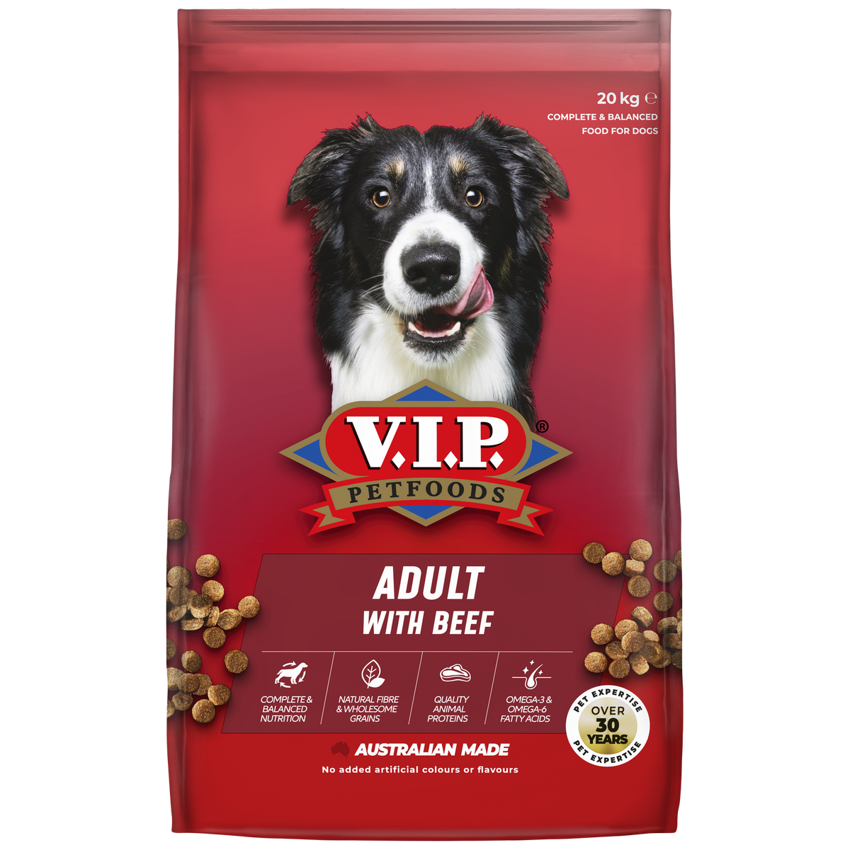 VIP 20kg Adult Dry Dog Food - Beef with Vegetable - Bunnings Australia