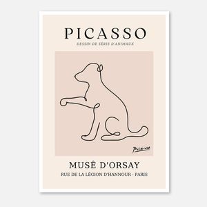 Galrie Elegant Minimalist Picasso Animal Series Drawing Art Print for Home Decor, Poster Only, A0 84 x 119cm (33 X 47inch)