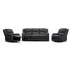 Anderson 3+1+1 Seater Fabric Manual Recliner Sofa Lounge Chair Set Jet Dark Grey