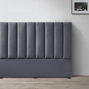 Clara Queen Bedhead Charcoal velvet |156W x 9D x 120H