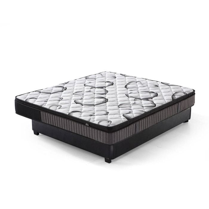 Foret King Bed Mattress 9 Zone Euro Top Spring Memory Foam Super Firm 24cm