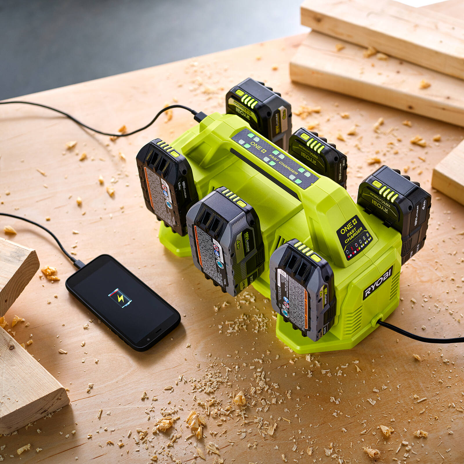 Ryobi 18V ONE 6 Port Charger Bunnings Australia