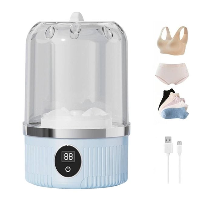 Catzon Portable Washing Machine USB Rechargeable Mini Underwear Washer-Blue