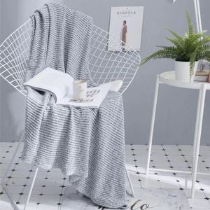 CottonMore Knitted Cotton Blanket 180x200cm Soft Blanket Home Decor Sofa Bed Throw Rug