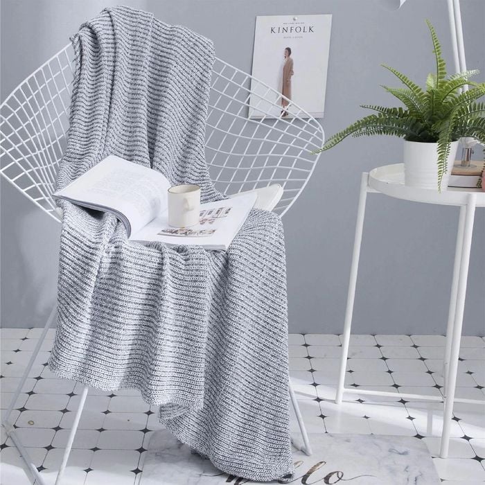 CottonMore Knitted Cotton Blanket 180x200cm Soft Blanket Home Decor Sofa Bed Throw Rug