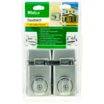 Whitco Satin Chrome Double Cylinder Deadlatch - 2 Pack