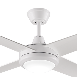 ThreeSixty 132cm 4 Blade AC White Aspire Ceiling Fan With LED Light - White