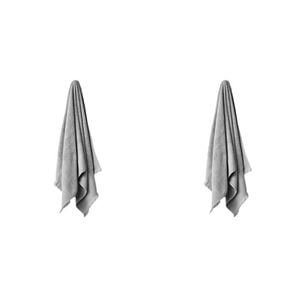 2PK Linen House Aria Silver Cotton/Bamboo Bath Mat 60x80cm - Grey