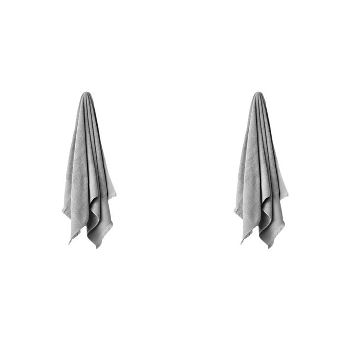 2PK Linen House Aria Silver Cotton/Bamboo Bath Mat 60x80cm - Grey