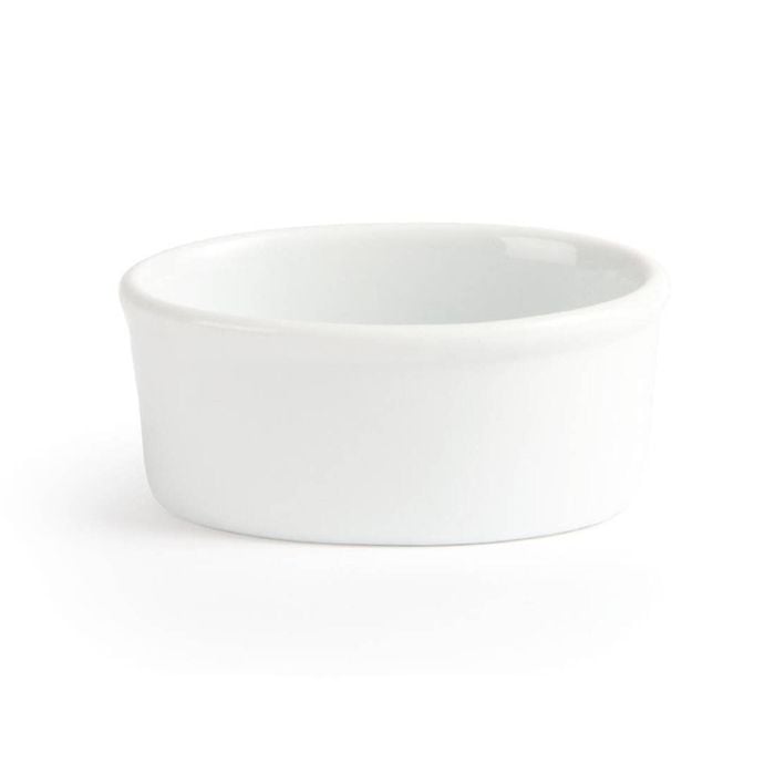 Olympia Oval Ramekins Whiteware Porcelain 105mm 130ml 12 Pack W445