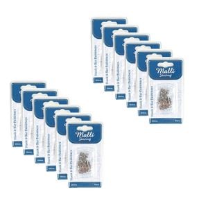 12pk Malli Sewing 8-sets Metal Hook & Bar Garment/clothing Fasteners 19mm Silver