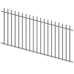 ProtectorAl 1201-2400W x 1200H Palladium Silver Batten Pool Fence Panel Raked Up to 15º