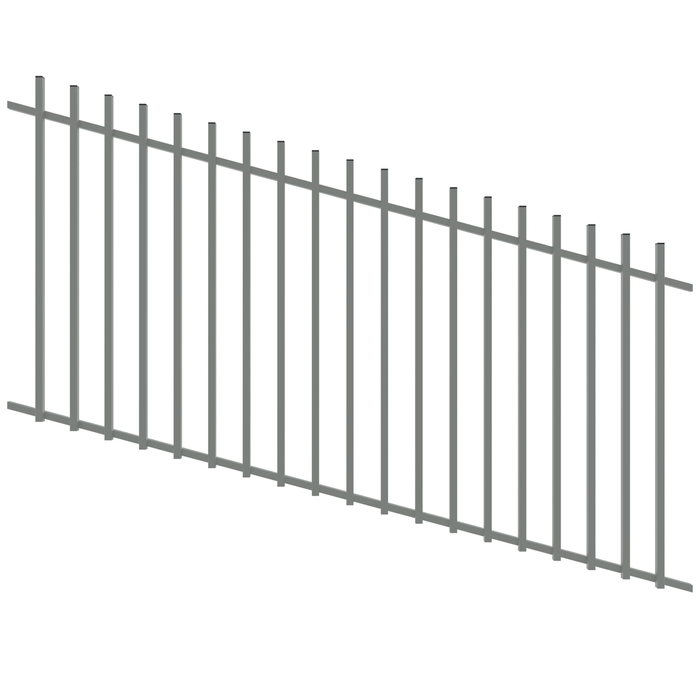 ProtectorAl 1201-2400W x 1200H Palladium Silver Batten Pool Fence Panel Raked Up to 15º