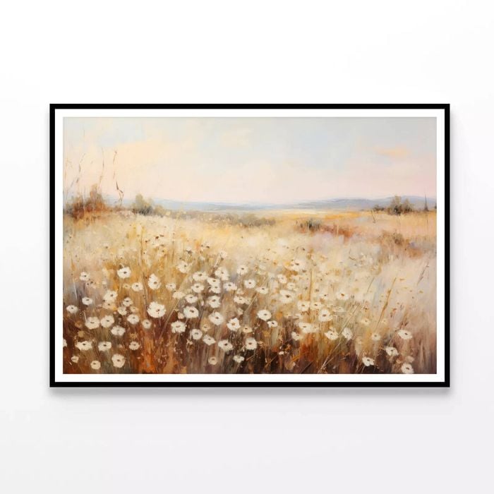 Daisy Field Painting with a Sky  Print 100% Australian Made 90x60cm  (Poster)