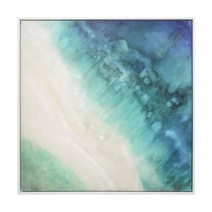 Lvd Pine Framed Canvas Beach View Print Wall Hanging Decor 100x100cm