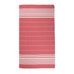 Red and White Thin Turkish Beach Towel - 100cm x 160cm
