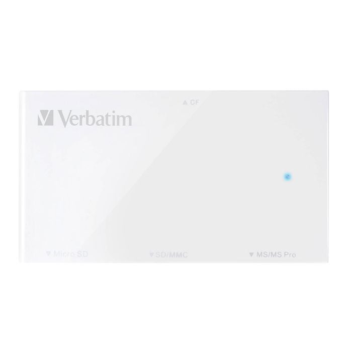 Verbatim 4-in-1 Universal USB 3.0 Memory Card Reader For Laptop/PC/Mac White
