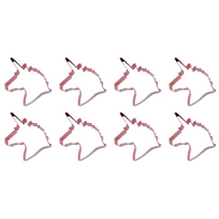 8PK R&M Unicorn Head Cookie Cutter Polyresin Coated Steel 12cm - Pink