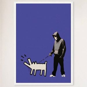 Galrie Banksy Choose Your Weapon Purple Poster Print 2010 -Edgy Art for Your Collection, White Frame, A1 60 x 84cm (23 x 33inch)