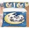 3D Moon Cartoon Panda 100 Bed Pillowcases Quilt King Size