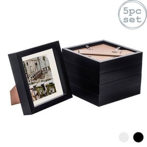 Nicola Spring 5 Piece 6 X 6 3d Shadow Box Photo Frame Set - Craft Display Picture Frame With 4 X 4 Mount - Black