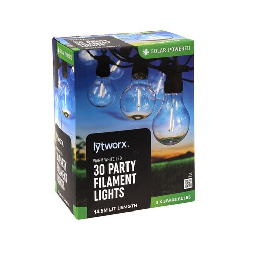 Lytworx Solar Party Filament Lights - 30 Pack - Bunnings Australia
