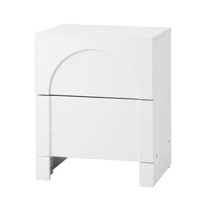 Oikiture Bedside Table 2 Drawers White
