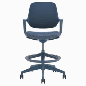 Desky Evoque Low Back Office Chair - Blue with Drafting Kit