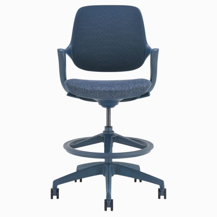 Desky Evoque Low Back Office Chair - Blue with Drafting Kit