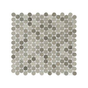 Decor8 305 x 283mm Penny Round Cinder Grey Honed Mosaic Tile