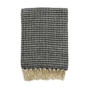Cdsi Loom Waffle Throw Recycled Cotton Black And Natural 130x180cm