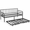 Costway Sofa Bed Frame Single Size Daybed Space Savor W/pop Up Trundle