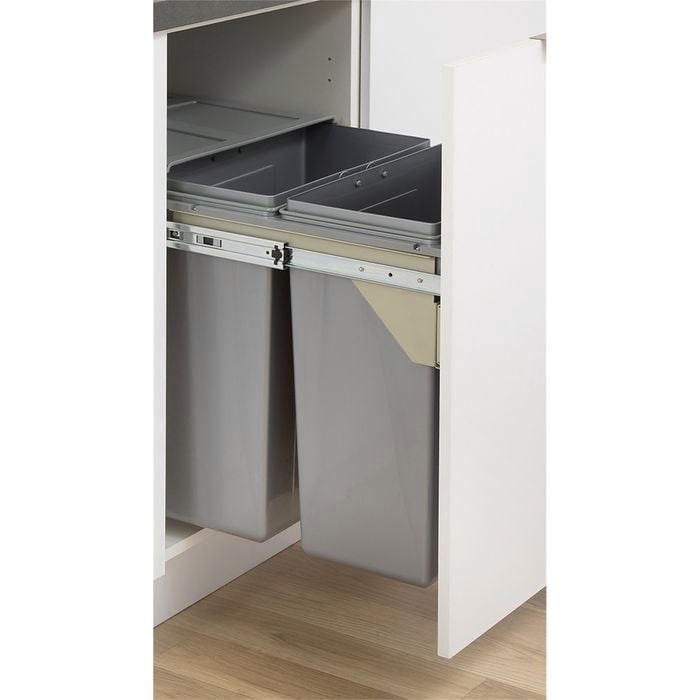 Kaboodle 2 x 31L Grey Side Mount Pullout Bins